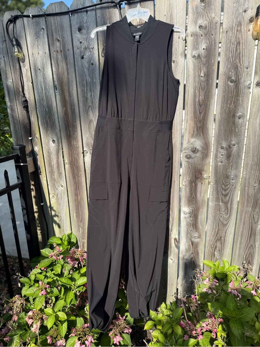 Athleta Black Sleeveless Utility Jumpsuit